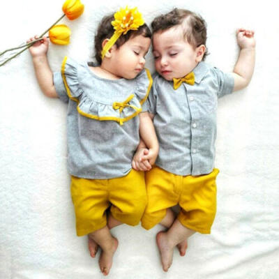 

Matching Kids Baby Girl Boy Big Little Sister Brother Tops Shorts Outfit Clothes