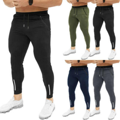 

US Mens Slim Fit Tracksuit Sport Gym Skinny Jogging Joggers Sweat Pants Trousers