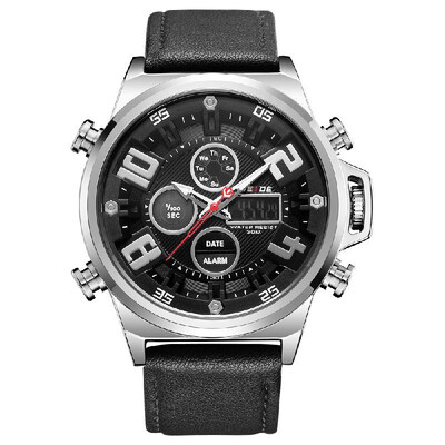 

WEIDE WH7309 Quartz Digital Electronic Watch Dual Time Date Week Alarm Stopwatch 3ATM Waterproof Timer Business Men Fashion Casual