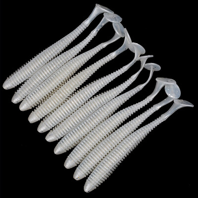 

10pcs Soft Silicone Pesca Artificial 9cm288g T Tail Fishing Lure Swim Bait Fishing Worm
