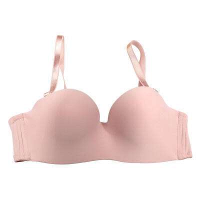 

1pcs Sexy Lingerie Women Underwear Solid Pink Convertible Straps Smooth Bra Thin Padded Push Up Seamless Wirefree Invisible Bras