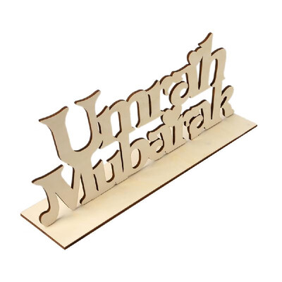 

Eid Mubarak Wooden Sign Stand Word Plaque DIY Art Craft Ornament Home Desktop Decoration