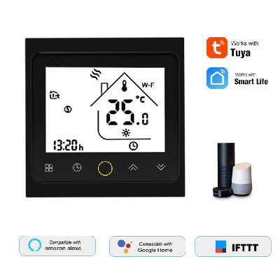 

THP1002-GCLW WaterGas Boiler Thermostat Smart WiFi Digital Temperature Controller TuyaSmartLife APP Control Backlit LCD Display