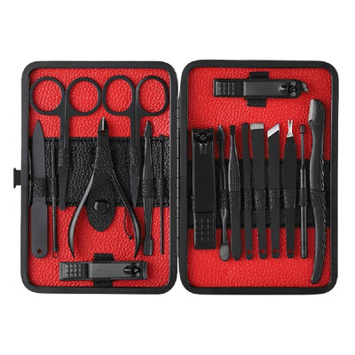 

18pcs Professional Pedicure Manicure Tool Kit Nail Clippers Set Nail File Trimmer Eyebrow Shaving Nose Hair Trimming Tool for Nail