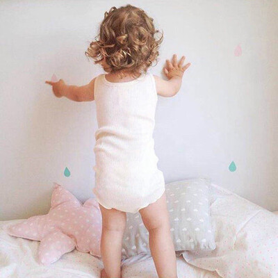 

Toddler Baby Kids Girls Boys Sleeveless Solid Stripe Romper Sunsuit Bodysuit