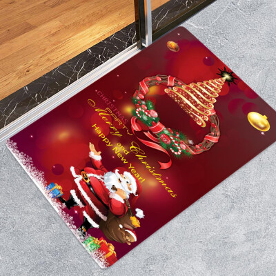 

Gobestart Merry Christmas Welcome Doormats Indoor Home Carpets Decor 40x60CM