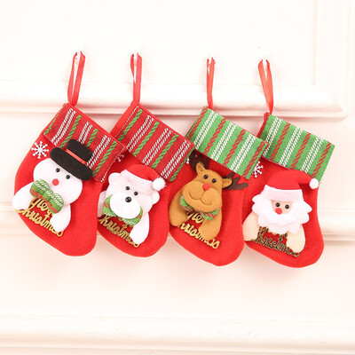 

Gobestart 4PC Christmas Gift Socks Candy Bag Party Xmas Tree Hanging Decor 16x12cm