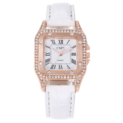 

Explosion models ladies full diamond square shell quartz watch fashion student watch female models