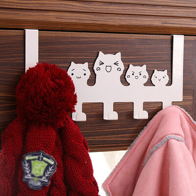 

Toponeto Cartoon Over-The-Door Hook Rack 5 Hooks Hanger Storage Holder Hanging Coat Hat A