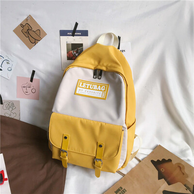 

Insfeng schoolbag female Korean version of senior high school students simple Baitao Campus Trendy Canvas backpack shoulder bag Mo