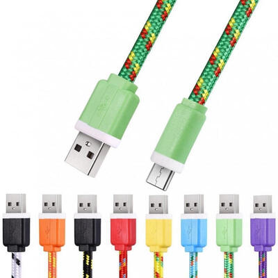 

1M2M3M Long Braided Micro USB Data &amp Sync Charger Cable Cord For Smart Phone