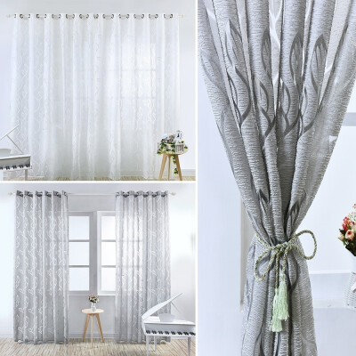 

Fashion 12pcs 2M25M27M Voile Slot Lined Net & Voile Curtain with Tie Back