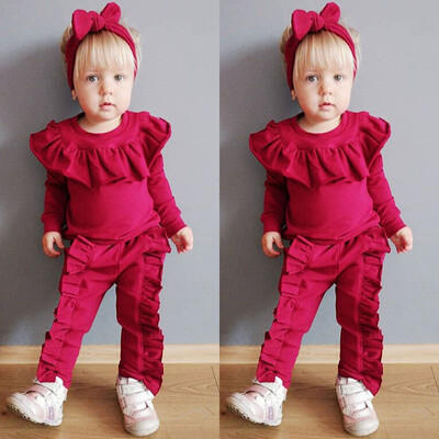 

3PCS Newborn Baby Girls T-shirt Top Pants Headband Outfits Set Clothes Tracksuit