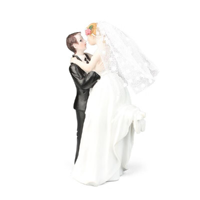 

Resin Groom & Bride Couple Figurine Wedding Cake Topper Romantic Cake Decoration for Wedding Engagement Anniversary Parties