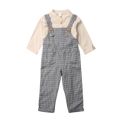 

Infant Boy Kids Formal Gentleman Animal Romper Shirt Tops Strap Pants Clothes