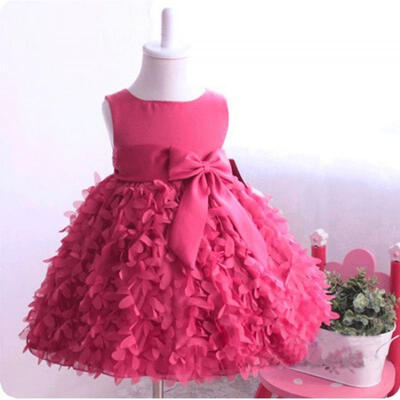 

Flower Girls Princess Bow Dress Toddler Baby Wedding Party Pageant Chiffon Dress