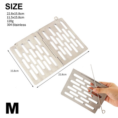 

Outdoor Camping Folding Barbecue Charcoal Grill Grid Metal BBQ Plates Cooking