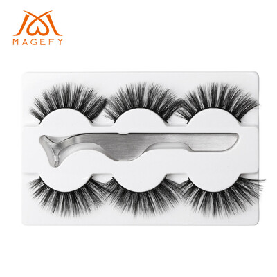 

Gobestart Natural Party Luxury Makeup 3Pair 3D False Lashes Fluffy Strip Eye lashes Clip