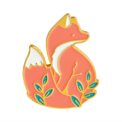 

Cute Animal Woodland Fox Enamel Brooch Pin Red Fox Lapel Pin Denim Jacket Pin