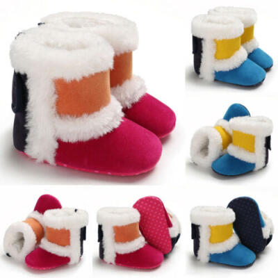 

UK Newborn Baby Girls Kids Snow Boots Winter Warm Soft Sole Crib Shoes Boots