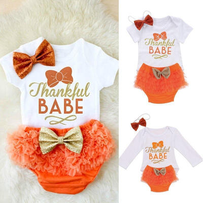 

Newborn Infant Baby Girl Outfits Clothes Bow Romper Jumpsuit BodysuitTutu Short Pants Set 2 Style