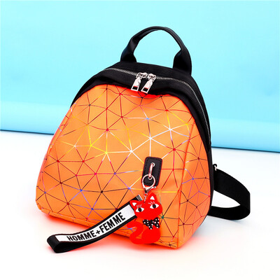 

Geometric Rhombus Candy Oxford Backpack Recreational Womens Dual-purpose Travel Canvas Bag Secondary Waterproof Cloth