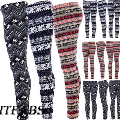 

Fashion Vogue Women Lady Warm Winter Knit Snowflake Leggings Xmas Stretch Pants