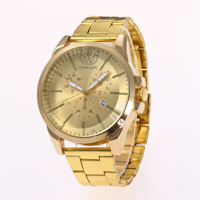 

Explosive alloy steel belt watch simple calendar quartz watch mens section