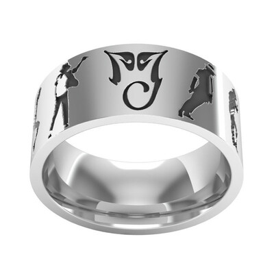 

1 Pc 8mm Fashion Dancer Ring Stainless Steel Memorial Ring Size 6-12