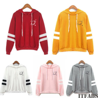 

Women Long Sleeve Hoodie Sweatshirt Sweater Hooded Jumper Coat Pullover Tops Lot