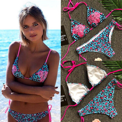 

Roseonmyhand Women Sexy Printed Leopard Bikini Set Push-Up Padded Swimwear Swimsuit Beachwear