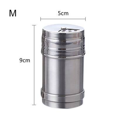 

Kitchen Stainless Steel Seasoning Jar Pepper Spice Salt Shaker Rotating Cover Seasoning Can For Kitchen Cooking Barbecue Tool