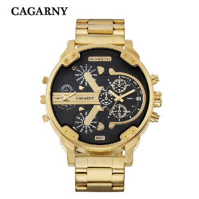 

CAGARNY Men Business Quartz Watch Stainless Steel Band Wrist Watch Fashion Exquisite Big Dial Watches