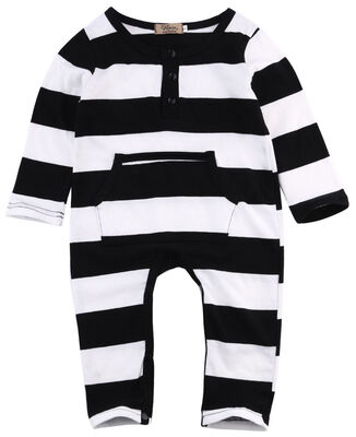 

Newborn Baby Boy Girls Striped Cotton Romper Jumpsuit Bodysuit Outfit Clothes