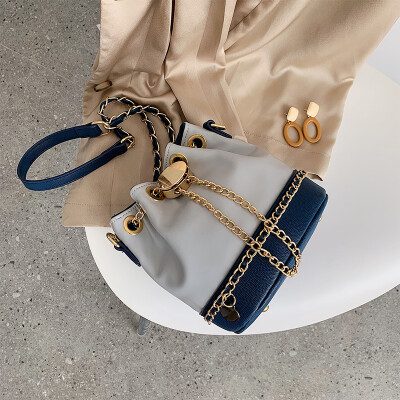 

High - quality small bag women 2019 new Chao Han version chain satchel simple impact gas single - shoulder bucket bag