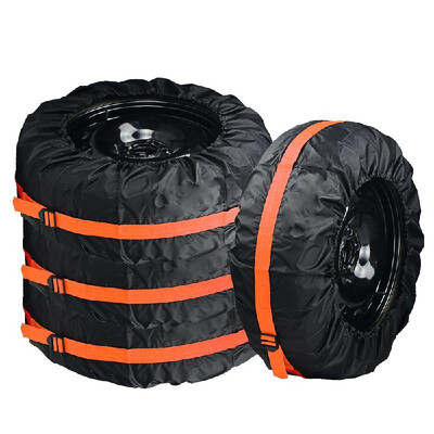 

4Pcs Spare Tire Cover Polyester Winter&Summer Car Tires Storage Bag Automobile Tyre Protector