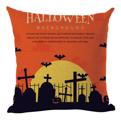 

New Halloween Multi Designs Decorative Throw Pillow Cover Flax Square Pillow Case Witch for Home Bar Halloween Selling Supplies