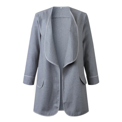 

Female Pullover Open Front Coat Long Outerwear Blouse fashion Womens Long Sleeve Cardigan Woolen hot Jacket vestidos de verano