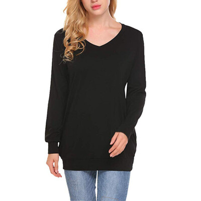 

Starmoon Womens Long Sleeve Tunic Tops Casual Sweatshirts V Neck Pullover Blouse