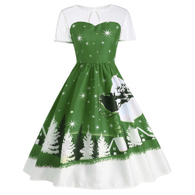 

Santa Claus Deer Christmas Vintage Dress