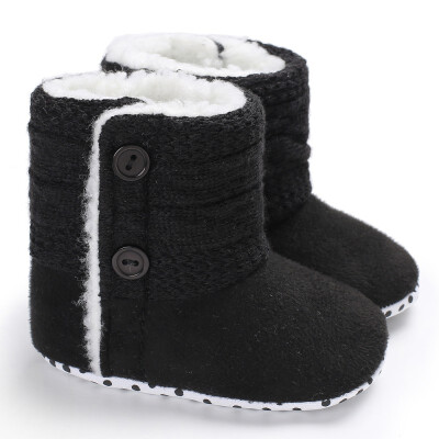 

WEIXINBUY Winter Baby Snow Boots Warm Toddler Shoes Baby Girl Shoes Knitted Solid First Walker Infant Newborn Shoes Footwear