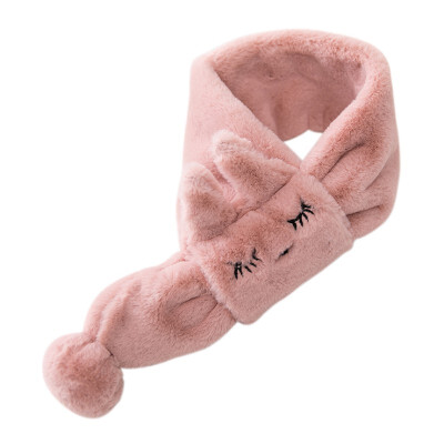 

Pompom Winter Baby Scarf Bibs Rabbit Fur Neck Collar Kids Girls Solid Thick Warm Scarves