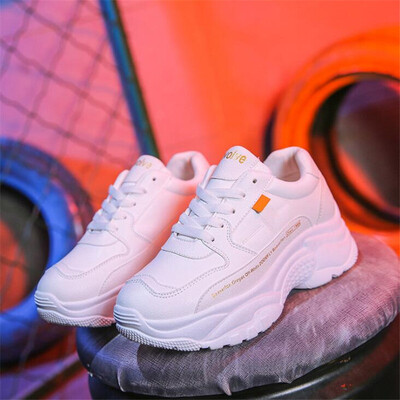 

DIWEINI New 2019 Spring Fashion Women Casual Shoes Suede Leather Platform Shoes Women Sneakers Ladies White Trainers