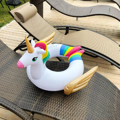 

New Thick Unicorn Parent-Child PVC Inflatable Swimming Rings for Children