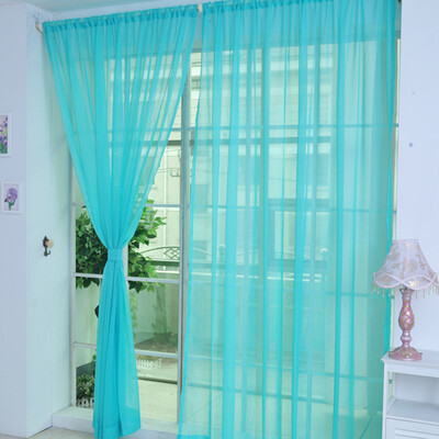 

Floral Tulle Voile Door Window Curtain Drape Panel Sheer Scarf Divider 8 Colors