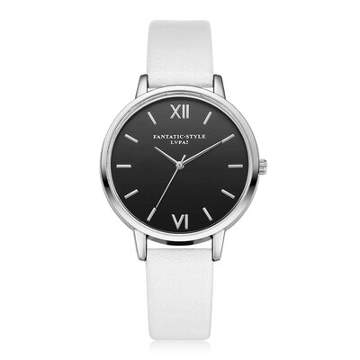 

LVPAI Womens Watches Fashion Faux Leather Analog Quartz Wrist Watch Women Female hours Pink & Black clock Gift Dropshipping 533