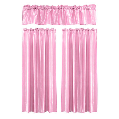 

Valance &Curtain Panels Curtain Set Solid Color Blackout Small Curtain Drape for Kitchen Study Room Coffee Shop Curtain