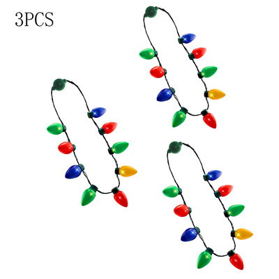 

〖Follure〗LED Light Up Holiday Bulb Necklace Party Favors Ugly Family Celebrations Party
