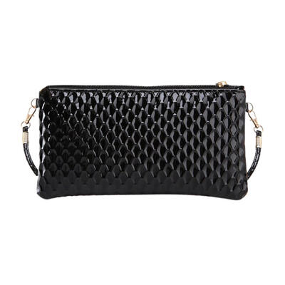 

Fashion Solid Color Shoulder Handbags Women Glossy Leather Crossbody Clutch