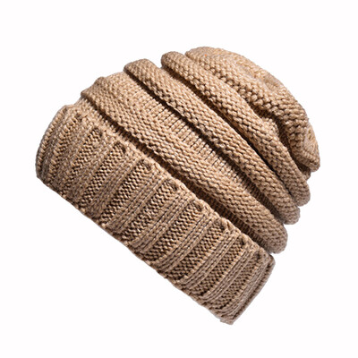 

Tailored Unisex Women Men Mixed Color Winter Plus Outdoor Thick Plaid knit Warm Hat Cap